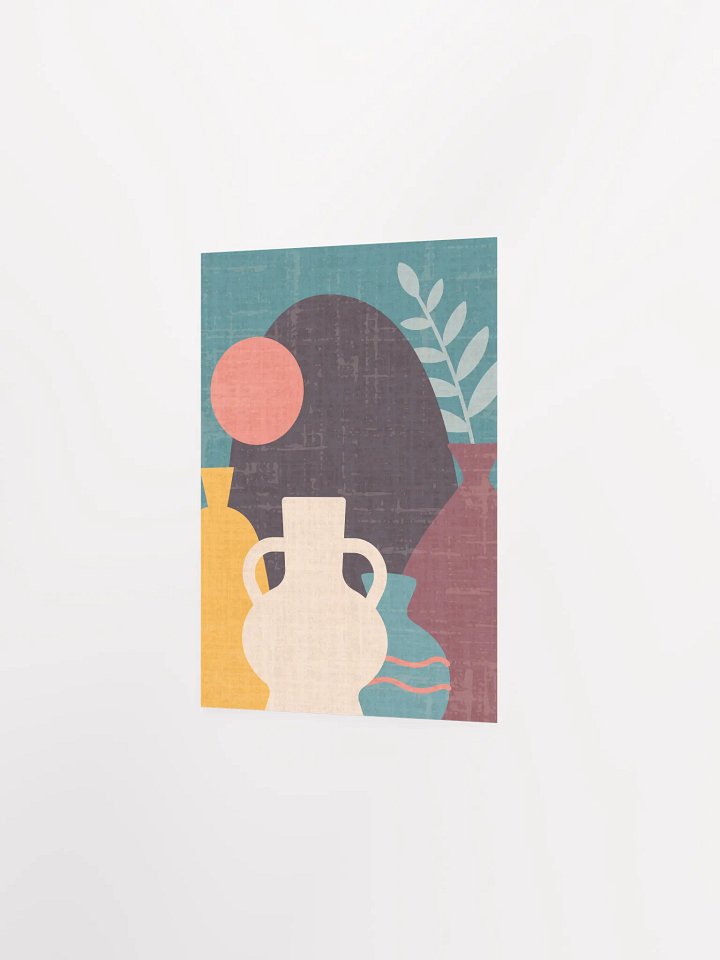 Boho Abstract Wall Art | Clay Vases, Sunset Tones, Earth & River Symbols | Modern Bohemian Decor product image (16)