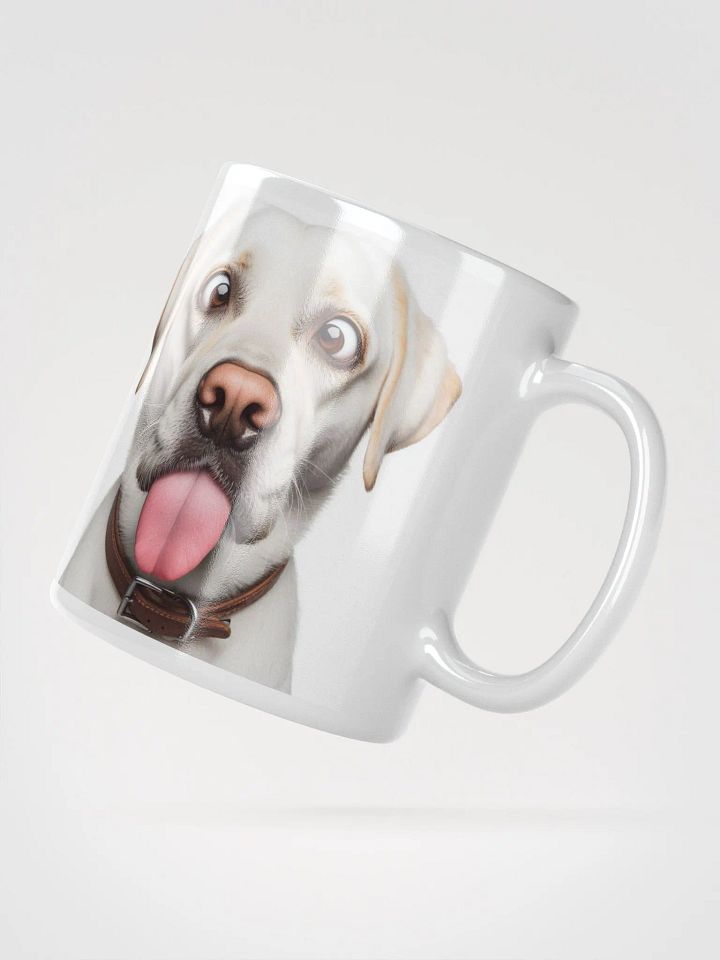 Rude White Labrador #Humorous Glossy Mug - White product image (2)