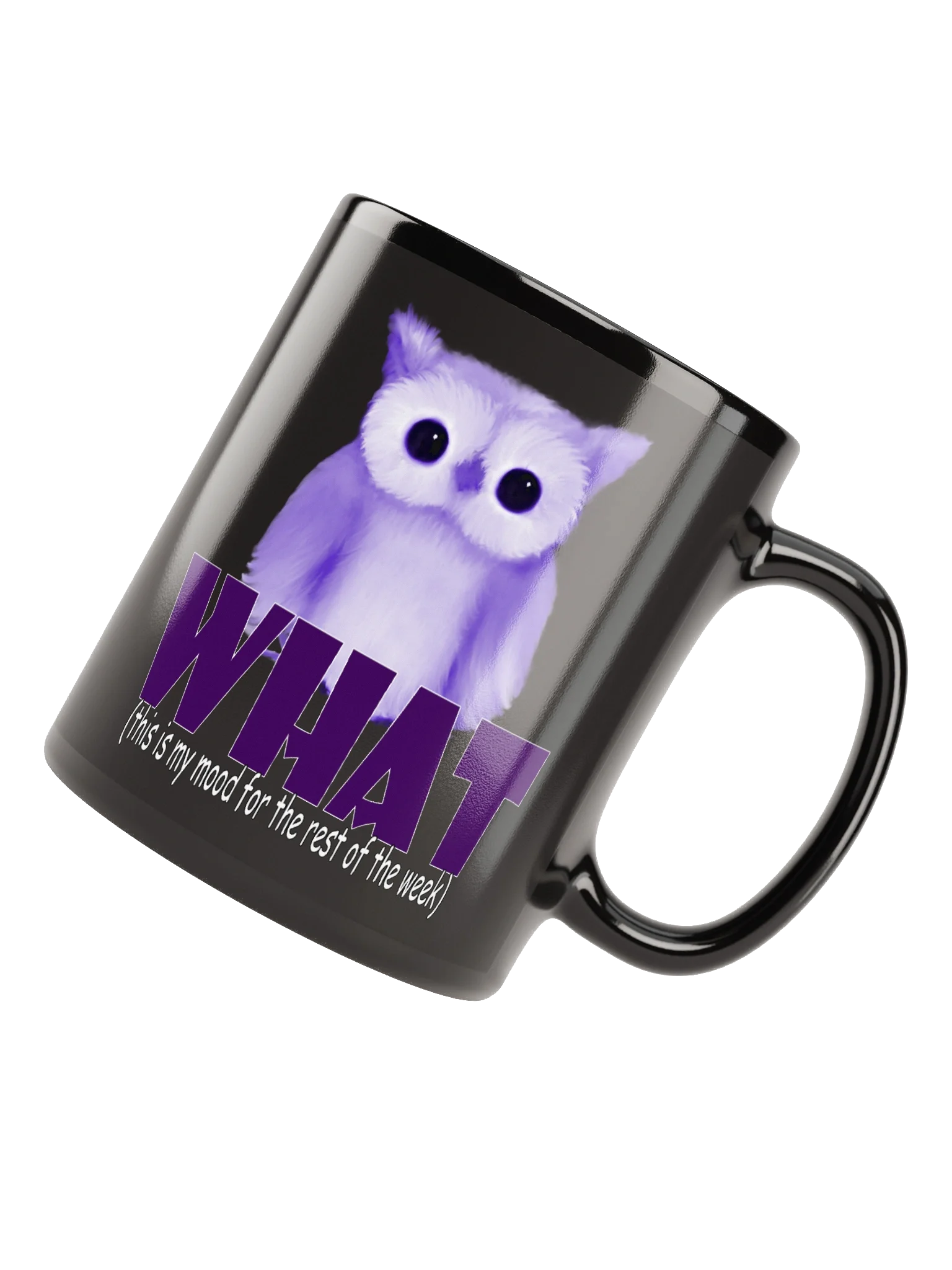 Mood Owl Black Glossy Mug product image (8)