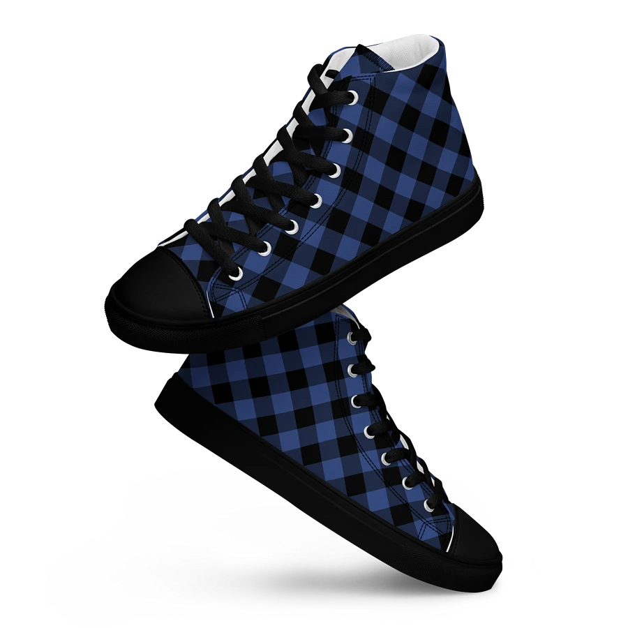 Lapis Blue Buffalo Check Men's High Top Shoes product image (13)