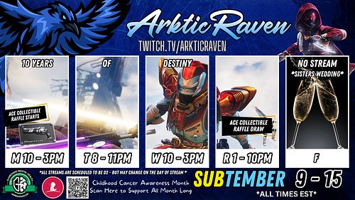 Late getting this out, but here do be a schedule for the week! We start our raffle for the Ace of Spades Collectible & Celebr...