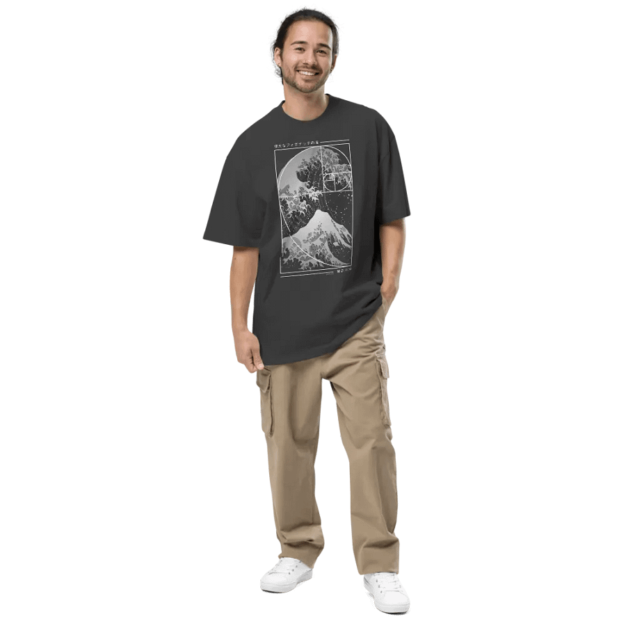 The Great Wave of Fibonacci Spiral - Oversized Tee product image (5)