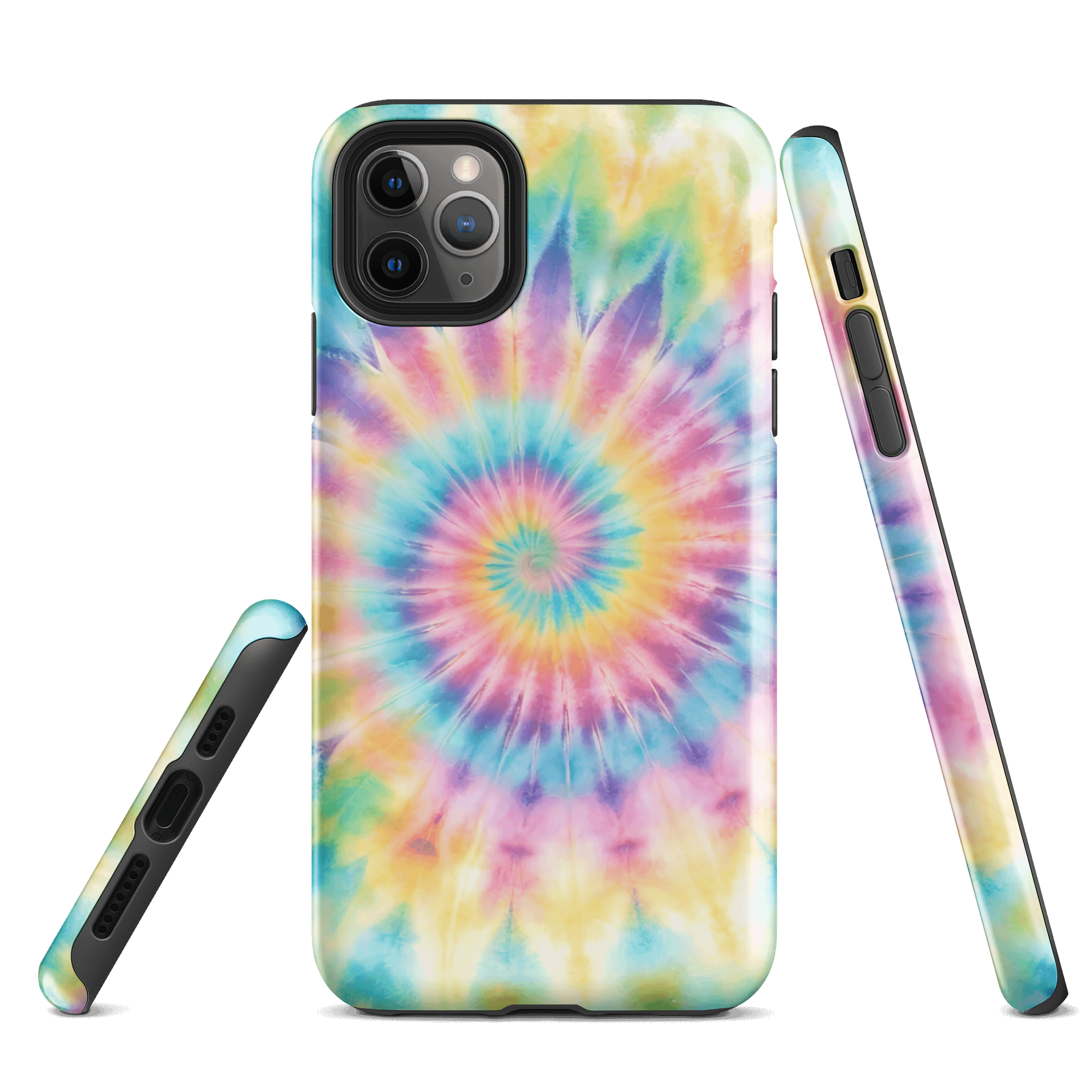 Pastel Spiral Burst Tie-Dye Tough Case for iPhone | Aesthetic Protective Case product image (1)
