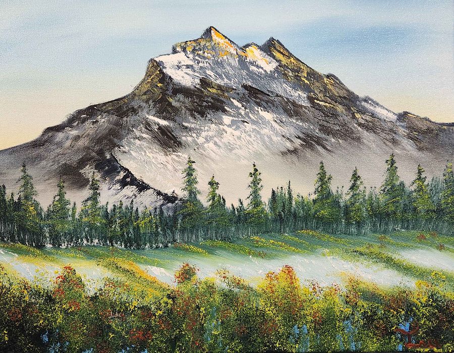 The Western Mountain (Original) 16x20 Canvas Commission of Mt. Reineir product image (1)