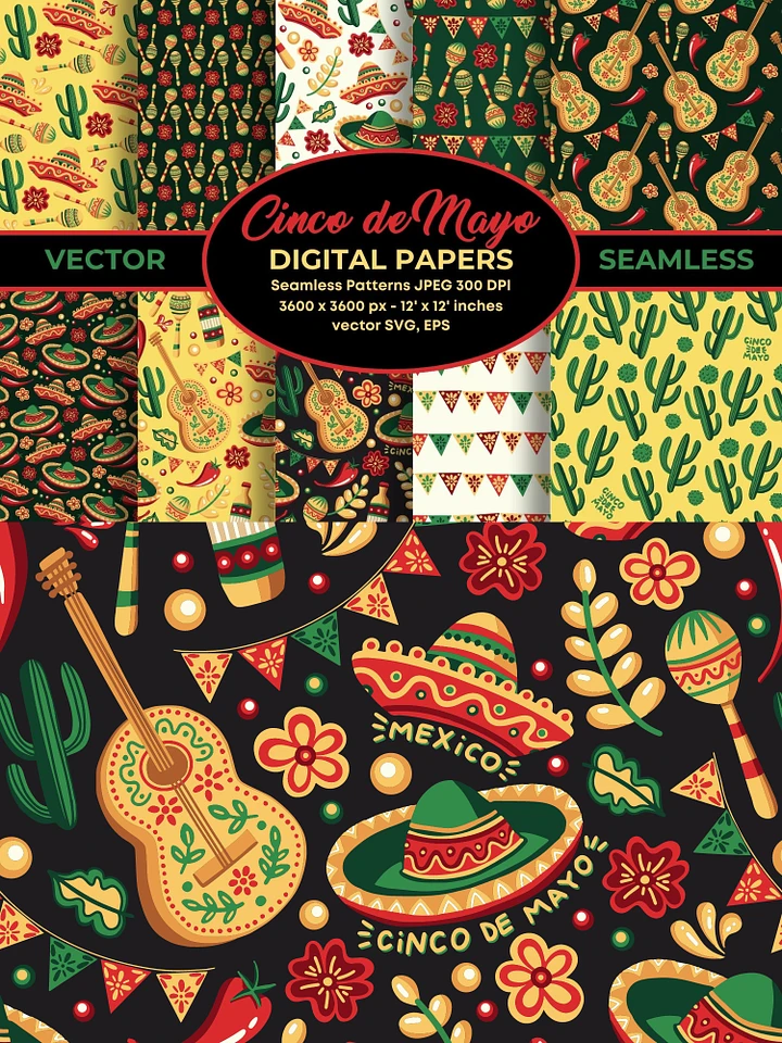 Mexican Cinco de Mayo Seamless Patterns product image (1)