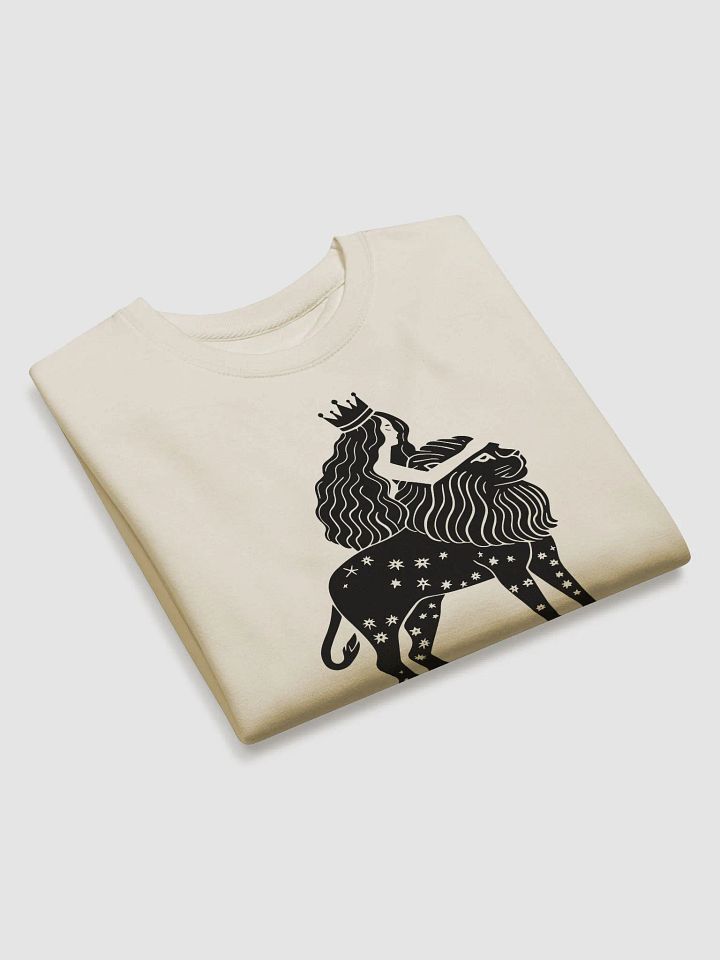 Midnight Comfort Premium Sweatshirt - Leo Zodiac Line Art | Stunning Lion Star Sign Artwork for Astrology Lovers product image (2)