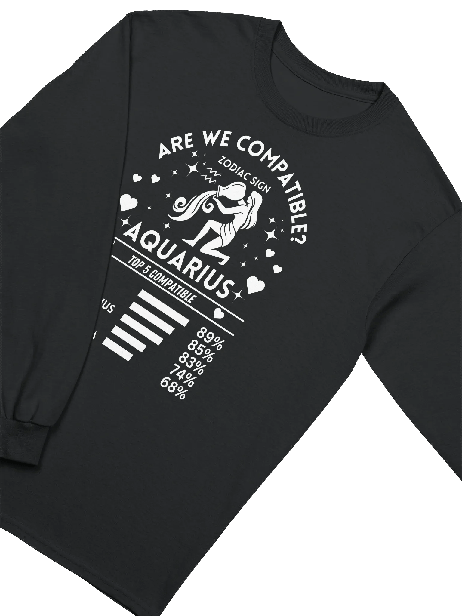 Aquarius Zodiac Sign Romantic Compatibility - Gildan Ultra Cotton Unisex Long Sleeve T-Shirt - Dark Colors product image (3)