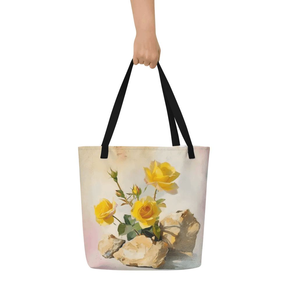 Tote Bag: Vintage Yellow Roses Flowers Floral Design product image (6)