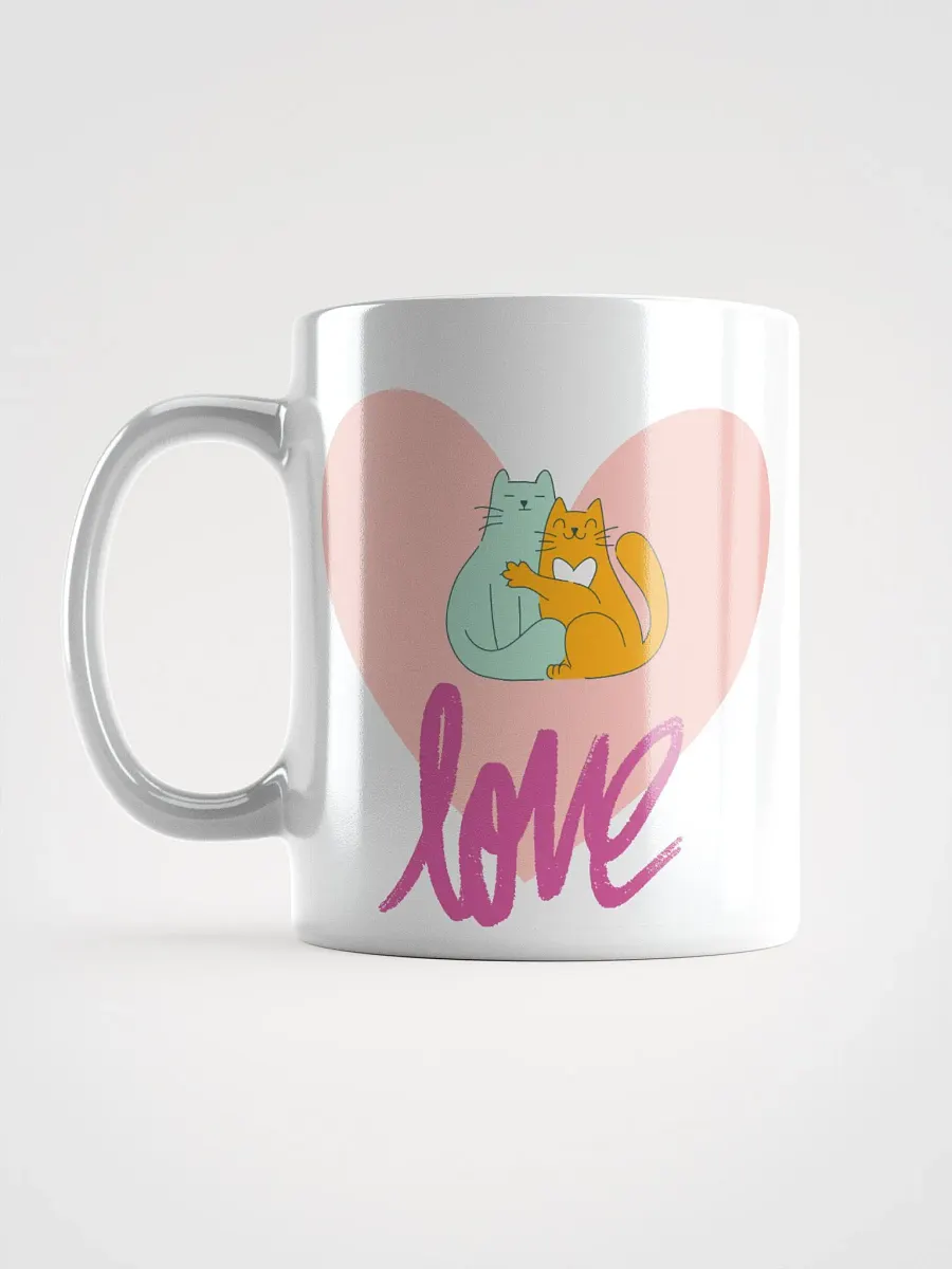 White Glossy Mug Lovely Cats product image (6)