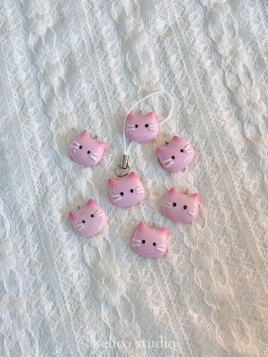 cherry blossom cat • clay charm product image (3)