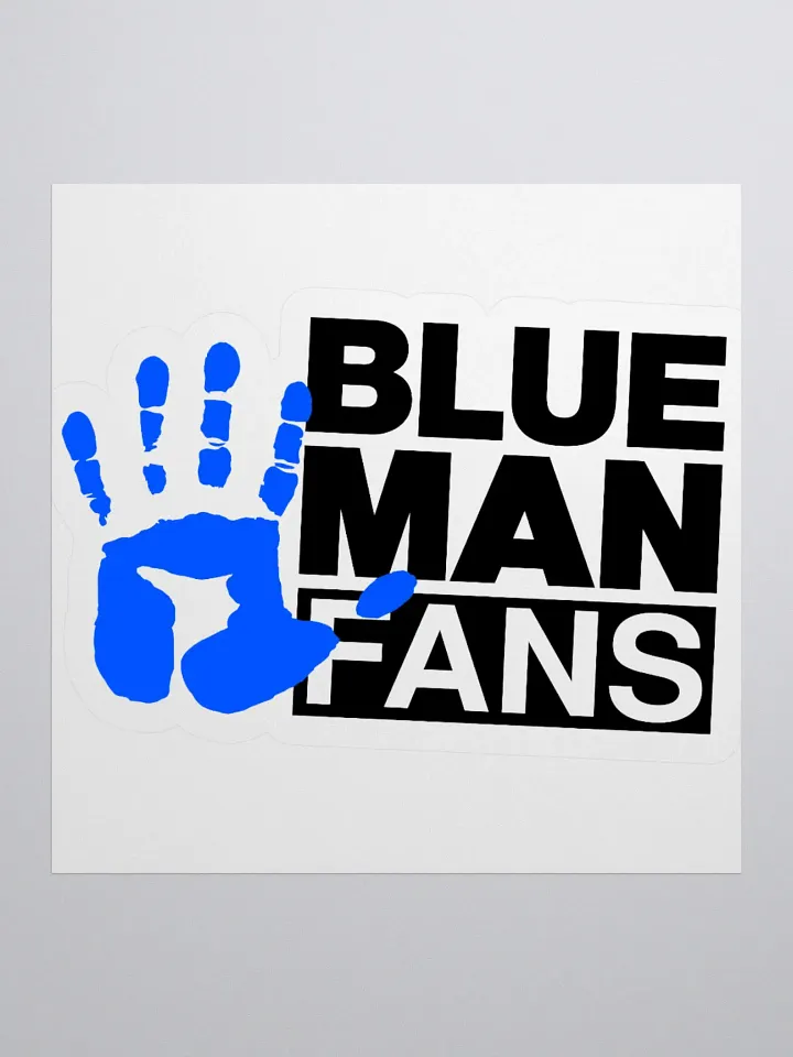 Blue Man Fans Hand Print Kiss Cut Sticker product image (2)
