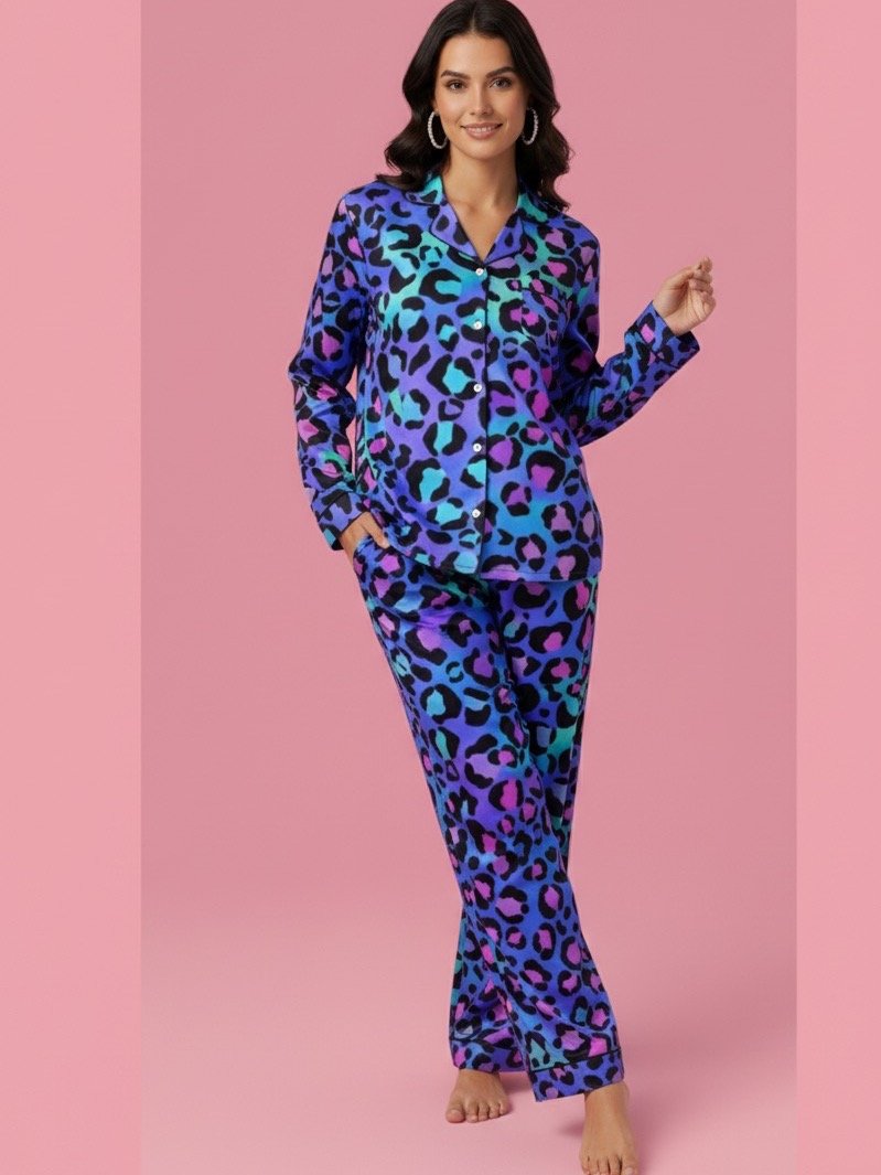 Leopard Neon Long-Sleeve Pajama Top product image (1)