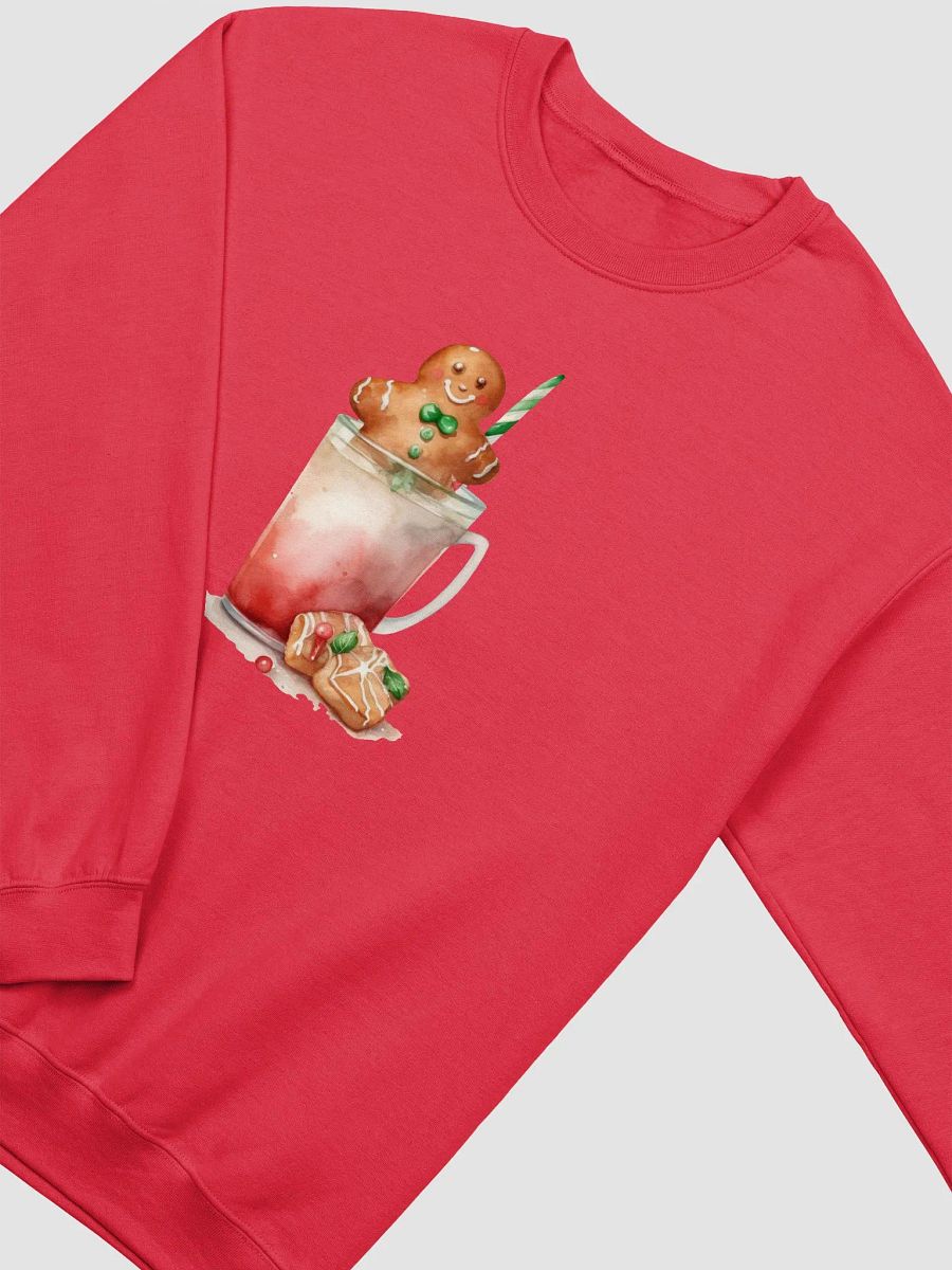 Watercolor Gingerbread Man Drink Christmas Front Print Unisex Crewneck Sweatshirt product image (2)