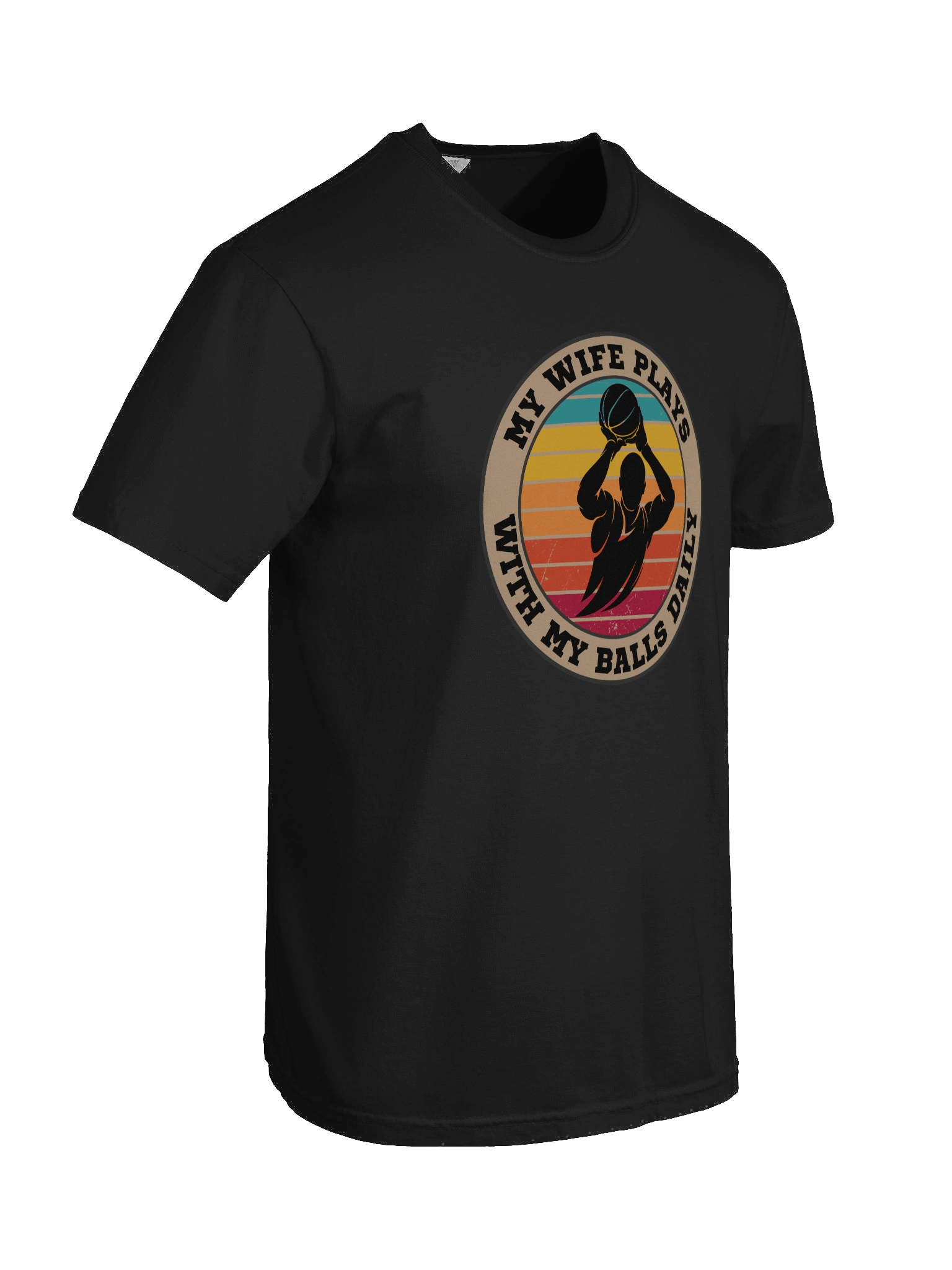 Men's Basketball "My Wife Plays With My Balls Daily" T-Shirt – Funny Sports Graphic Tee | Retro Humor Shirt product image (4)