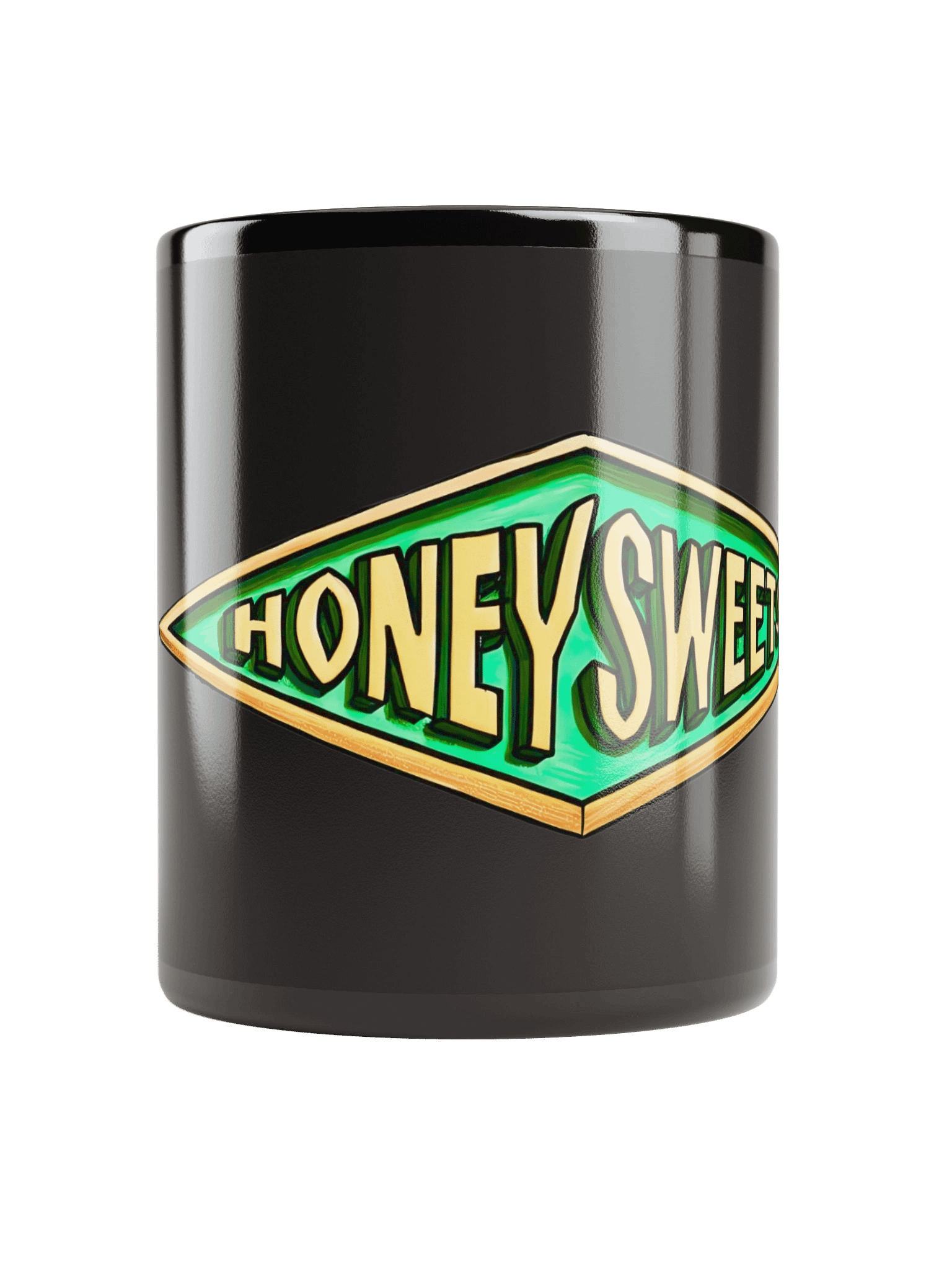 Mug noir brillant avec logo 3D HONEY SWEETS product image (10)