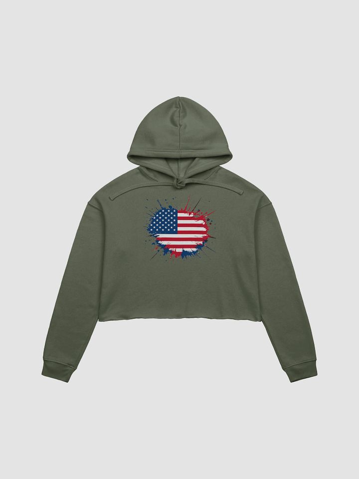USA Splatter Flag Crop Hoodie product image (4)