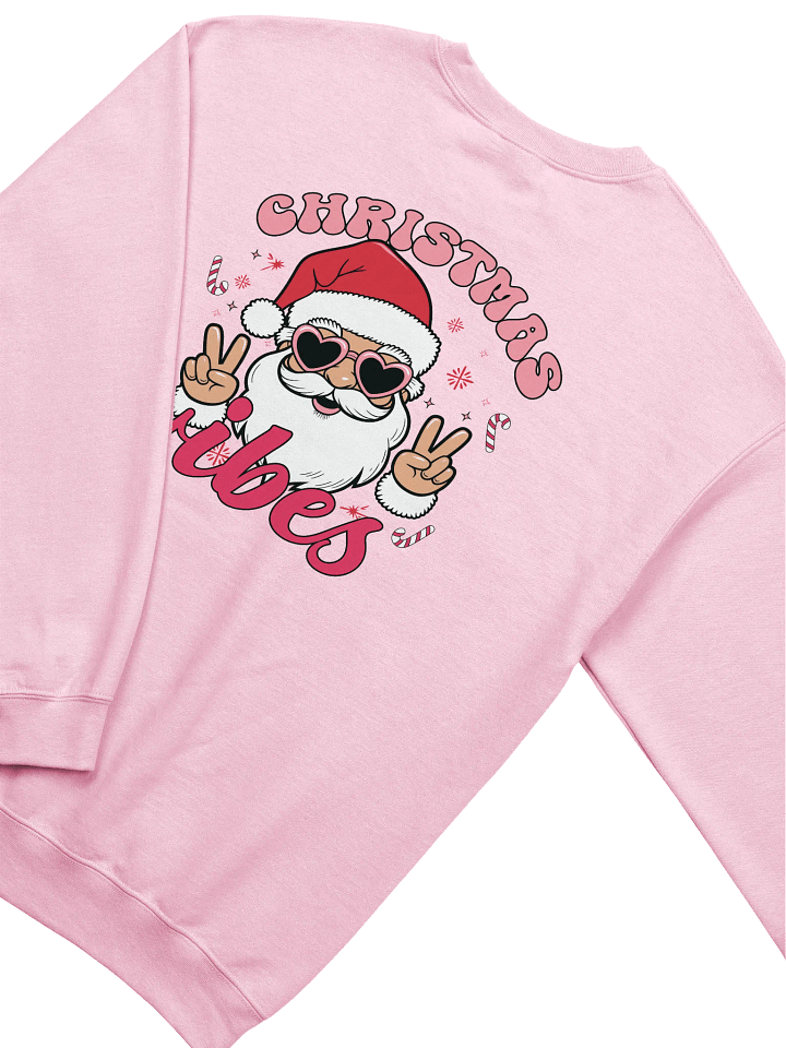 [Santa With Heart Glasses Christmas Vibes] Crewneck Sweatshirt product image (1)
