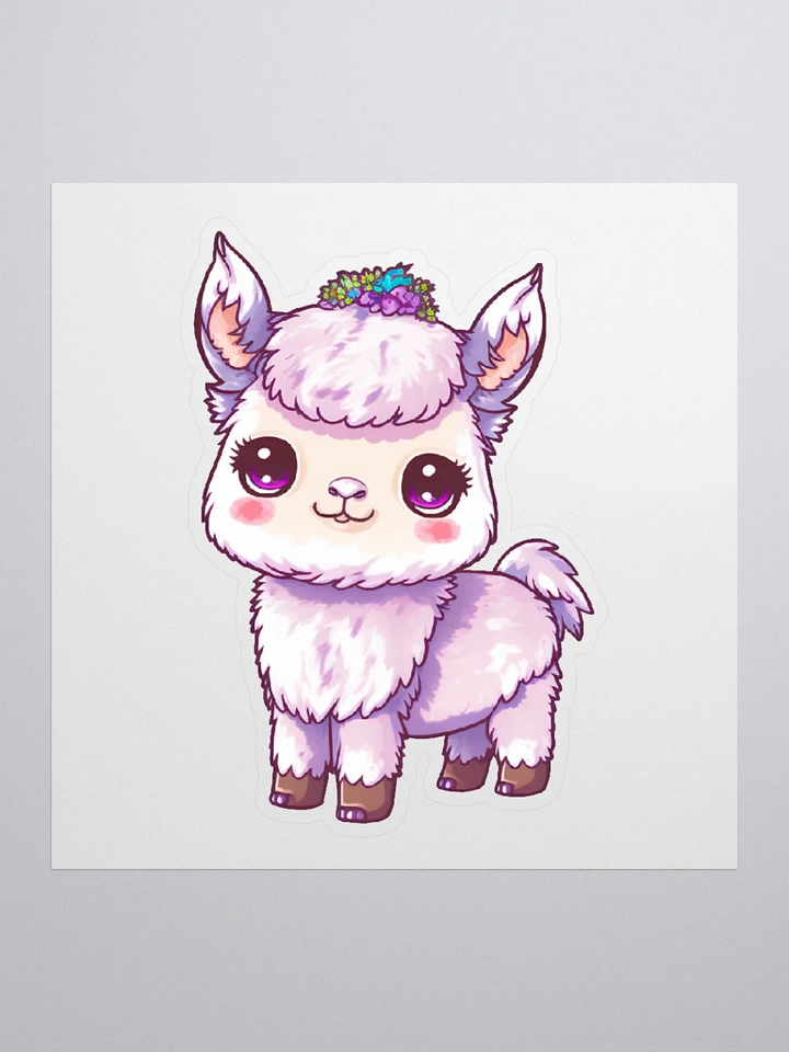 Cute Llama with Flowers Stickers product image (3)