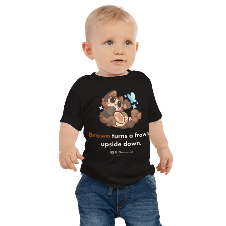 Playing Terra • "Brown turns a frown upside down." • Baby Jersey Short Sleeve Tee product image (2)