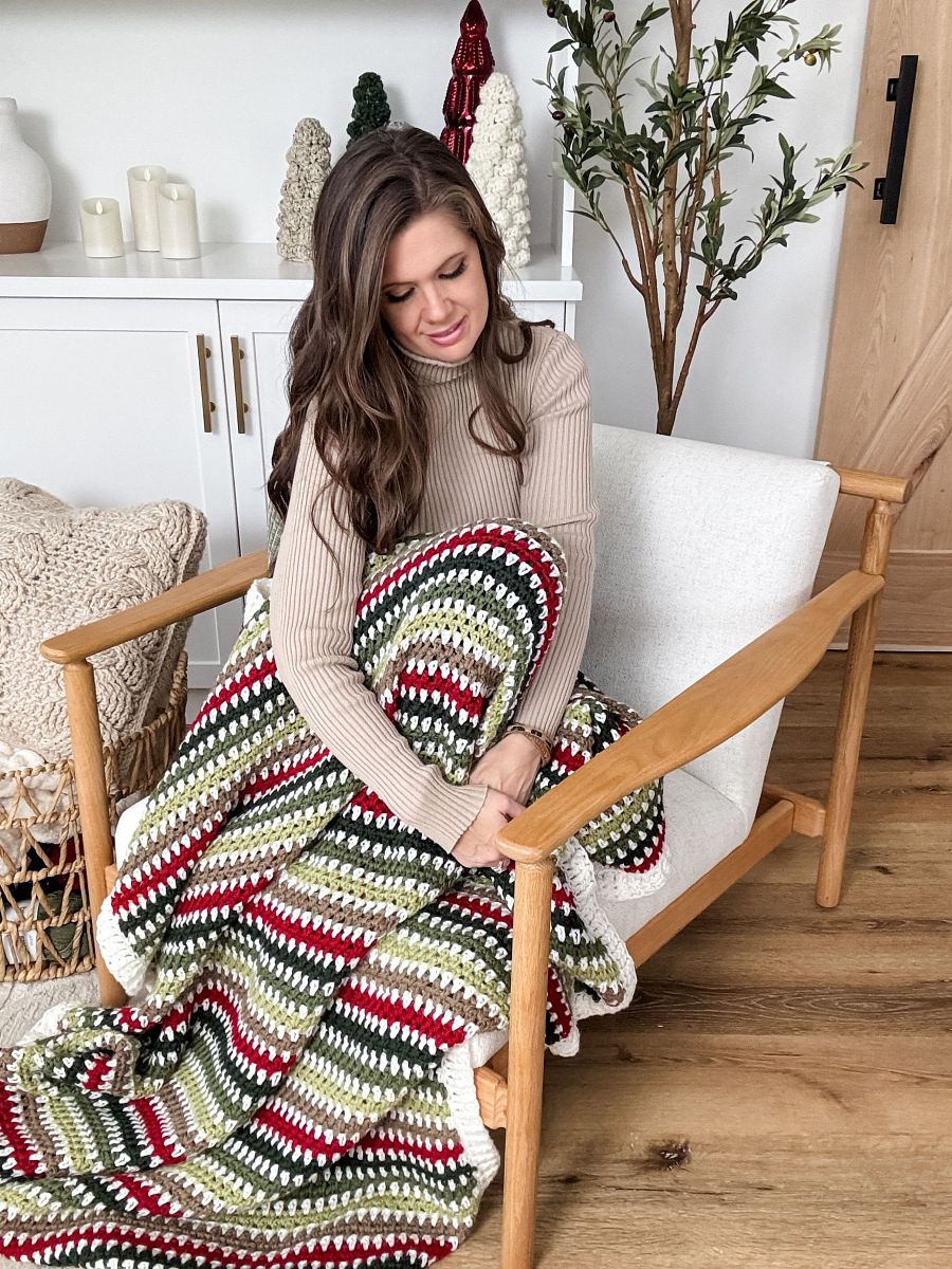 Holiday Weave Blanket Crochet Pattern product image (3)