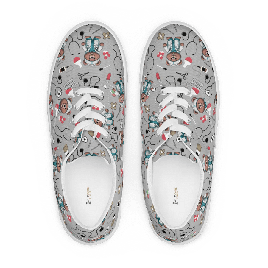 Cute Medical Bears Lace-up Canvas Shoes (Grey) product image (5)