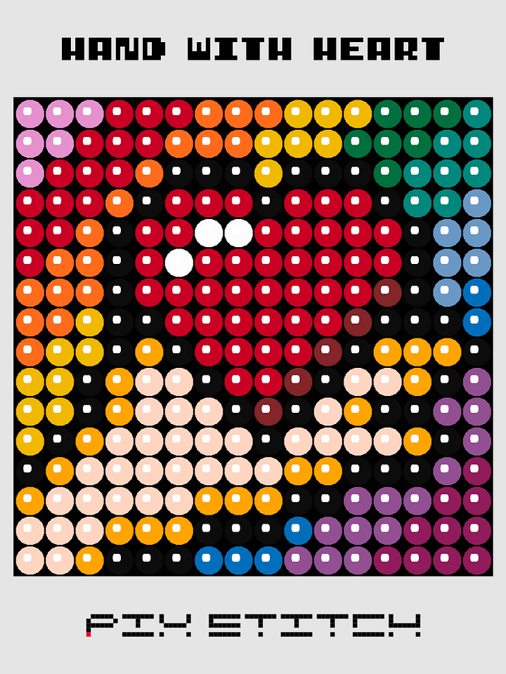 Hand with Heart Pixel Art product image (1)