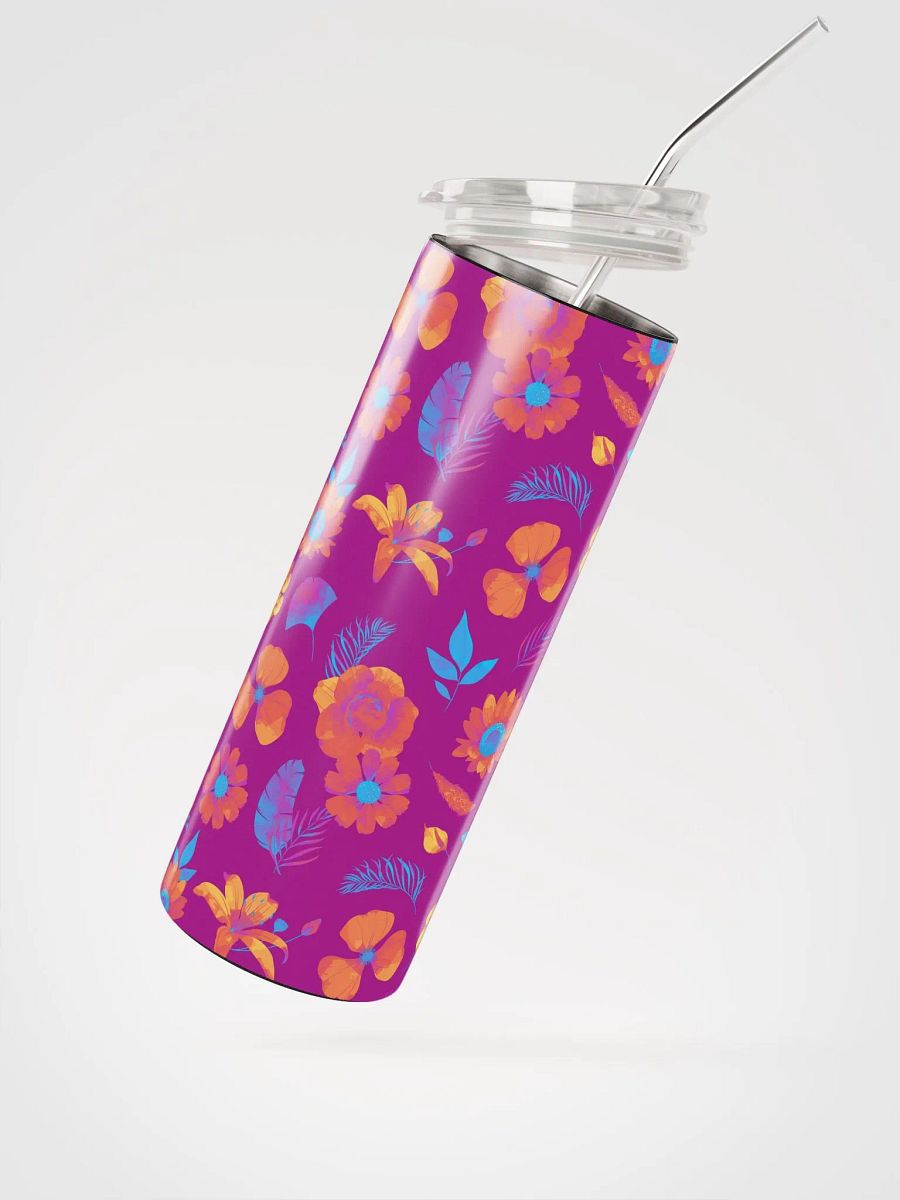 Purple Flowers Steel Tumbler product image (3)