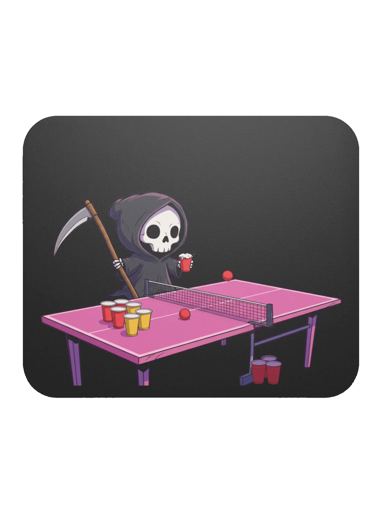 Grim - Beer Pong Black Mouse Pad product image (1)