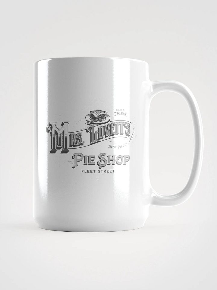 Mrs. Lovett’s Pie Shop Mug – White Glossy Ceramic Cup for Musical Theater Lovers product image (1)