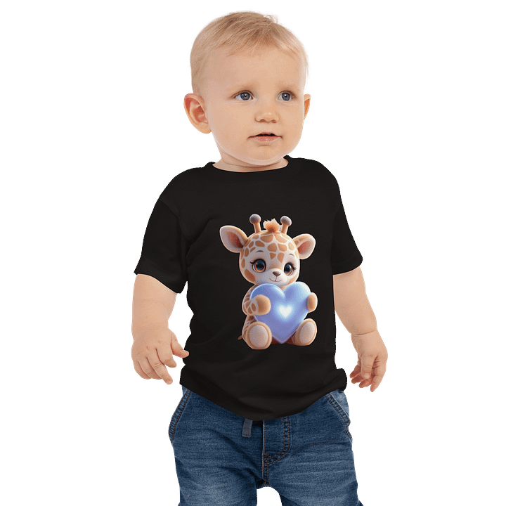 Glowing Heart Giraffe Baby Tee product image (1)