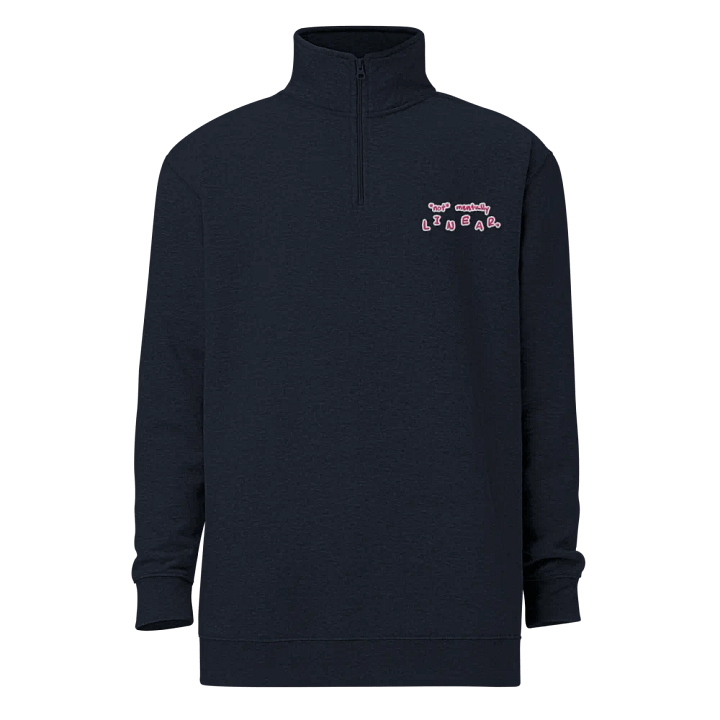 *not* mentally linear. (pink bubble design) embroidered quarter zip product image (12)