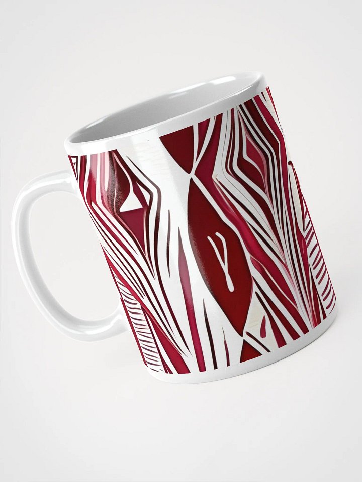 Burgundy & White Abstract Art White Glossy Mug product image (1)