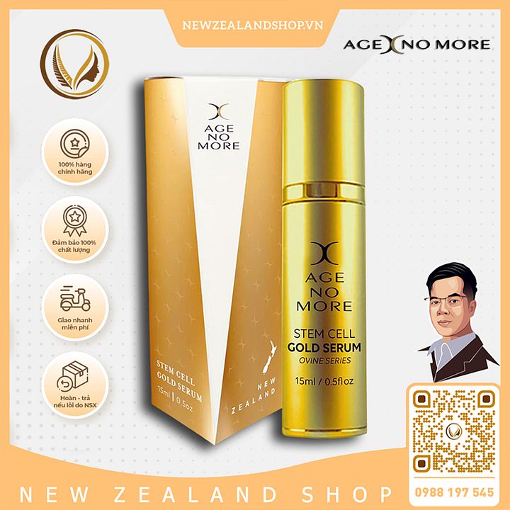 Serum tế bào gốc nhau thai cừu Age No More Stem Cell Gold Serum 15ml product image (1)