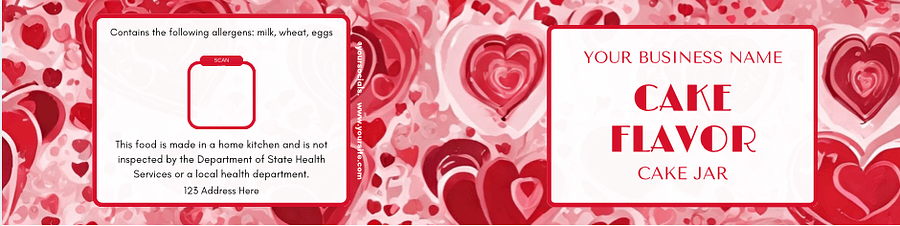 Valentines Heart Cake Jar Label Templates product image (2)
