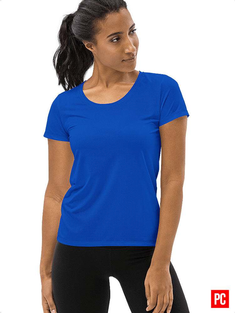 Plain Color Absolute Blue Athletic T-Shirt product image (1)