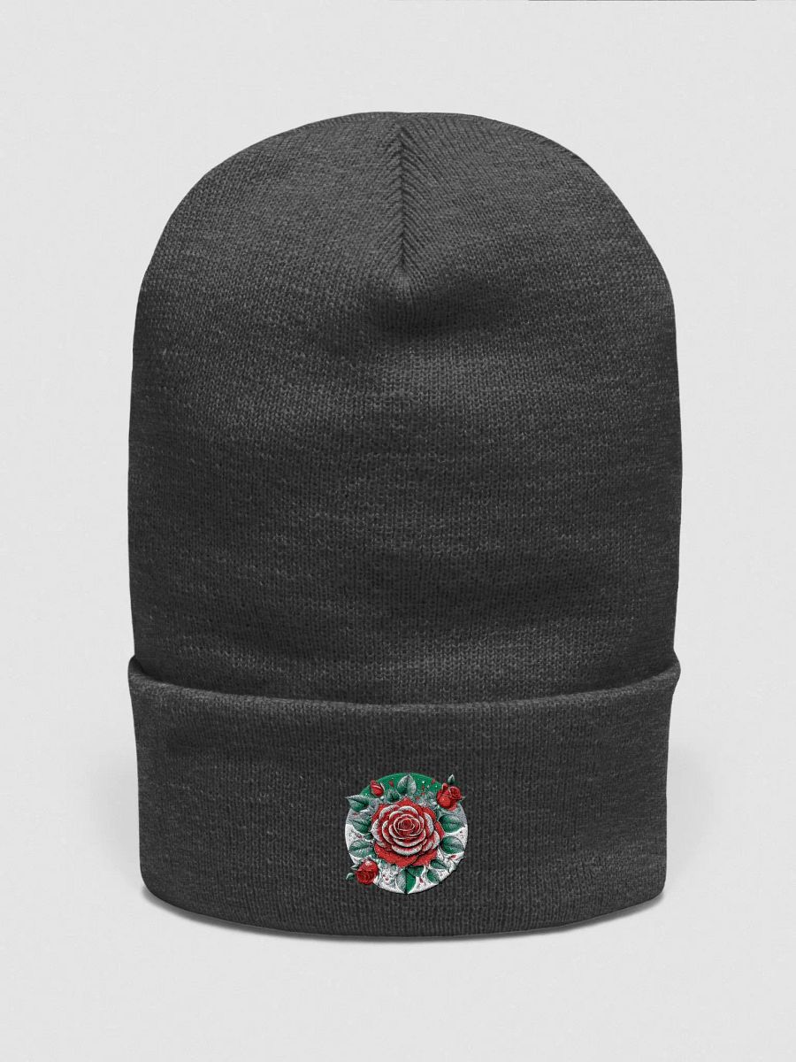 Yupoong Cuffed Beanie |AI Design Rose flower product image (2)
