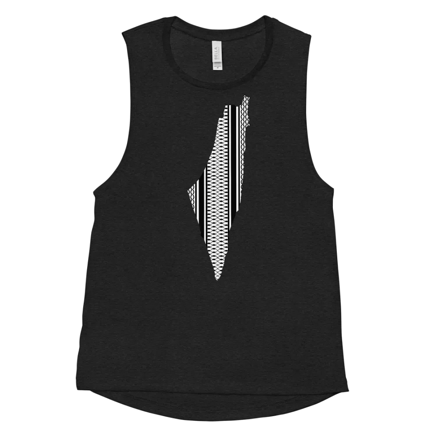 Kuffiyeh Palestine Fitted Flowy Muscle Tank product image (11)