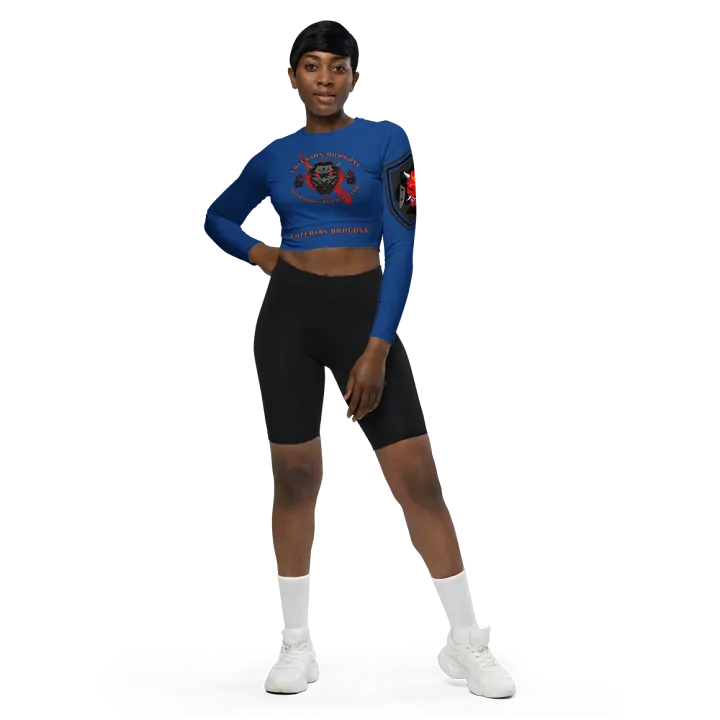women oni crop top long sleeve (BLUE) product image (1)