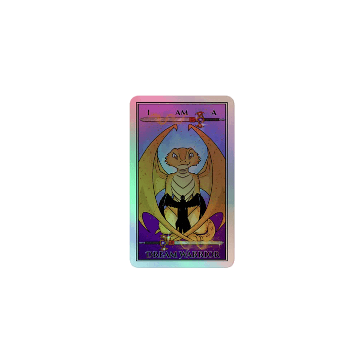 Day of the Dragon Tarot Card Holographic Sticker product image (1)