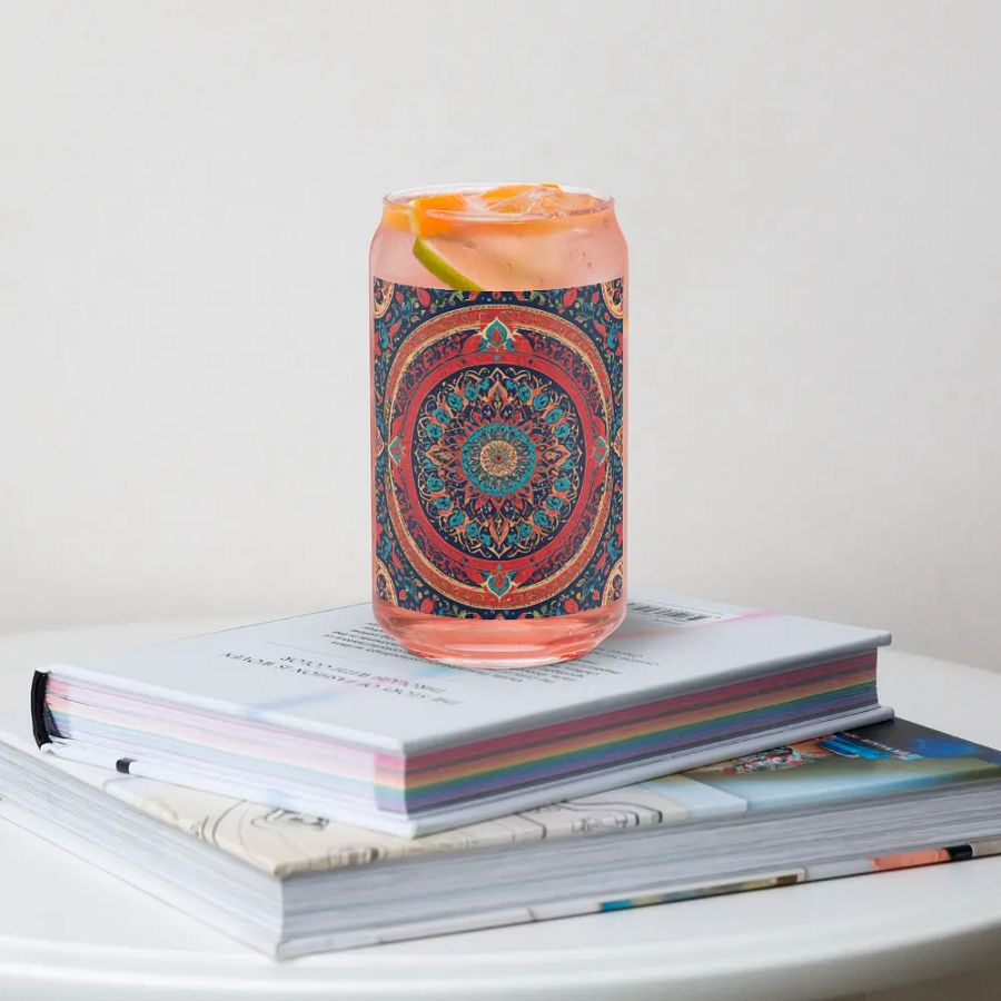 Glass with Persian Carpet Design Mix of Beautiful Colors product image (34)