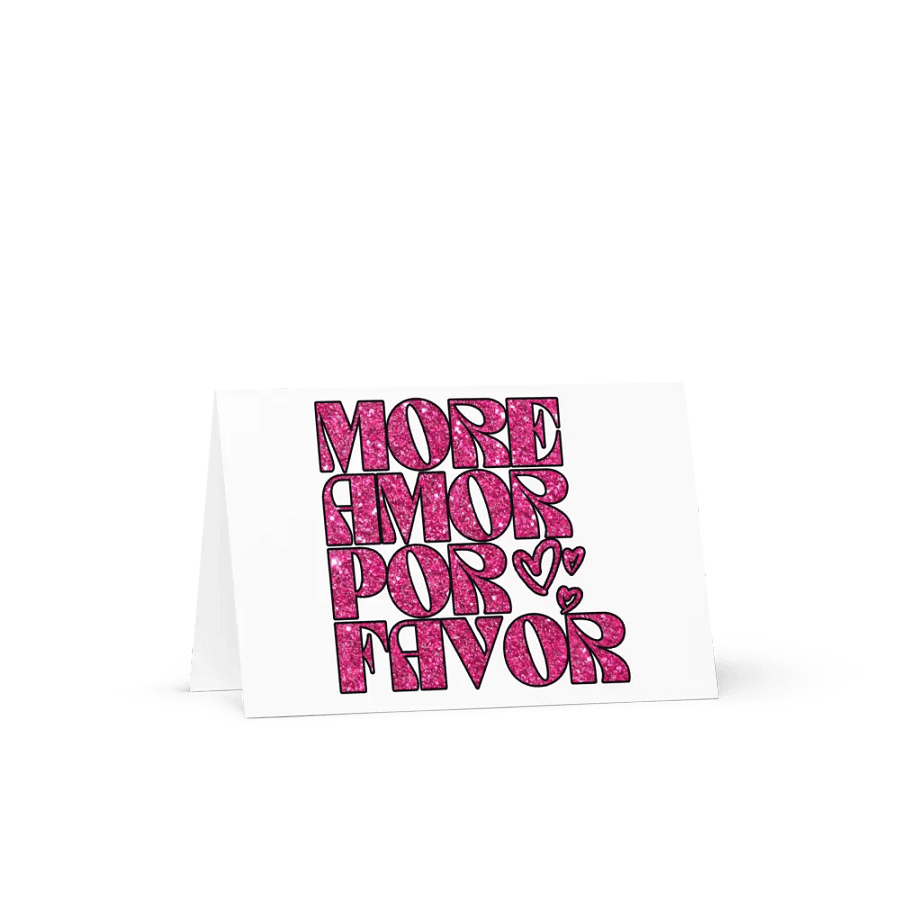 Pink Glitter Valentine Card More Amor Por Favor product image (6)
