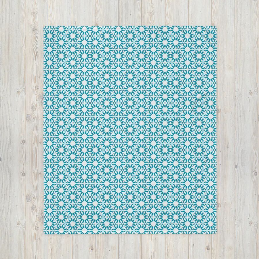 Harmony Hues Throw: Teal & White product image (7)