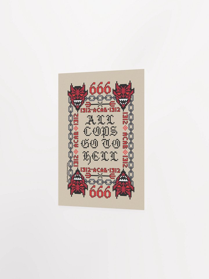 All Cops Go to Hell Devil Motif Print (Beige) product image (2)