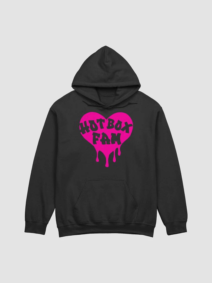 UNISEX HOT BOX FAM HOT PINK TRANSPARENT LOGO ON HOODIE product image (1)