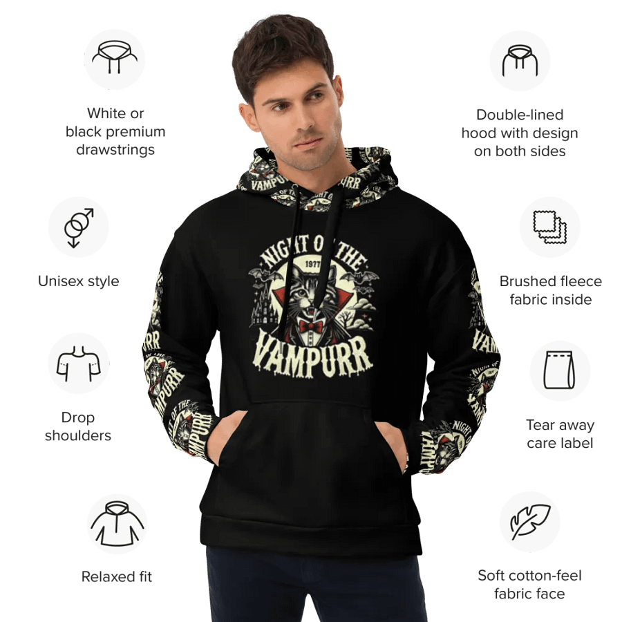 Vintage NIGHT OF THE VAMPURR - Hoodie product image (7)