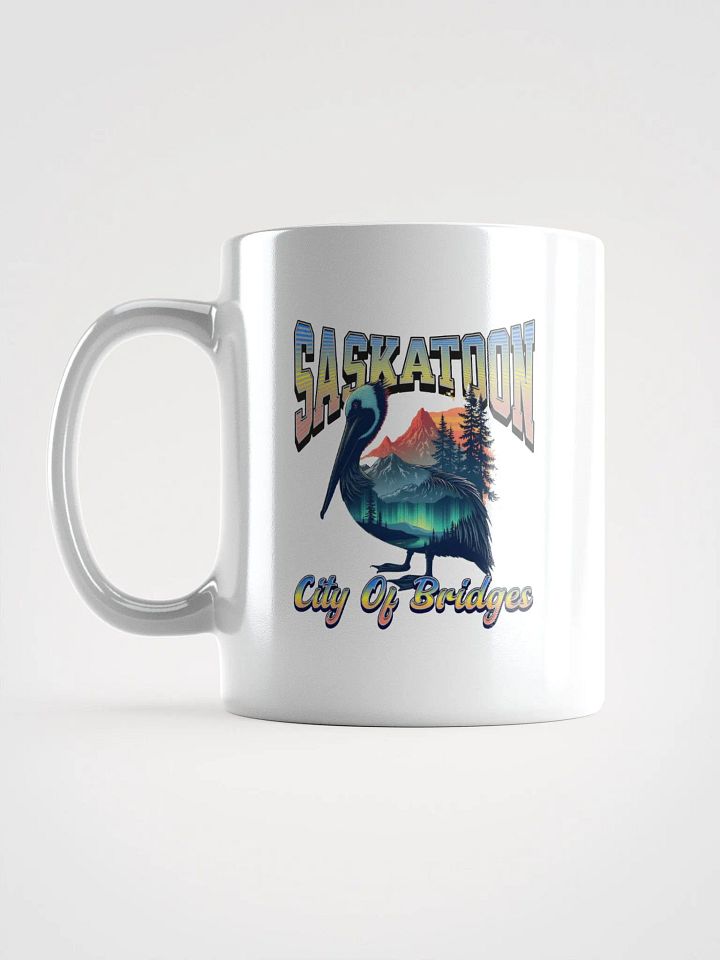 Saskatoon City Of Bridges Pelican Nature Typography Mug product image (1)