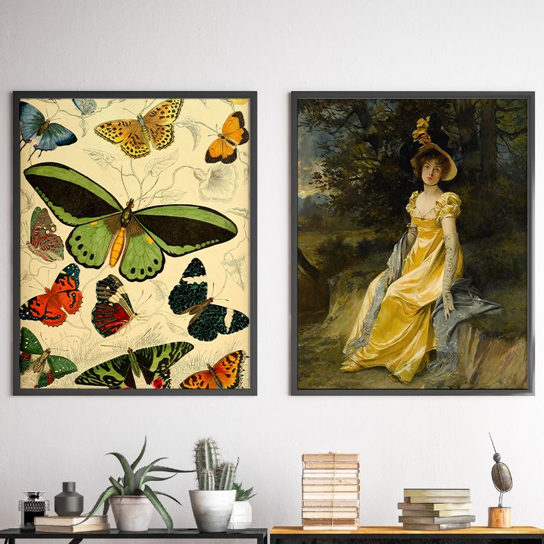 Yellow& Emerald Green Vintage Gallery Wall Set of 9 DIGITAL Prints product image (6)