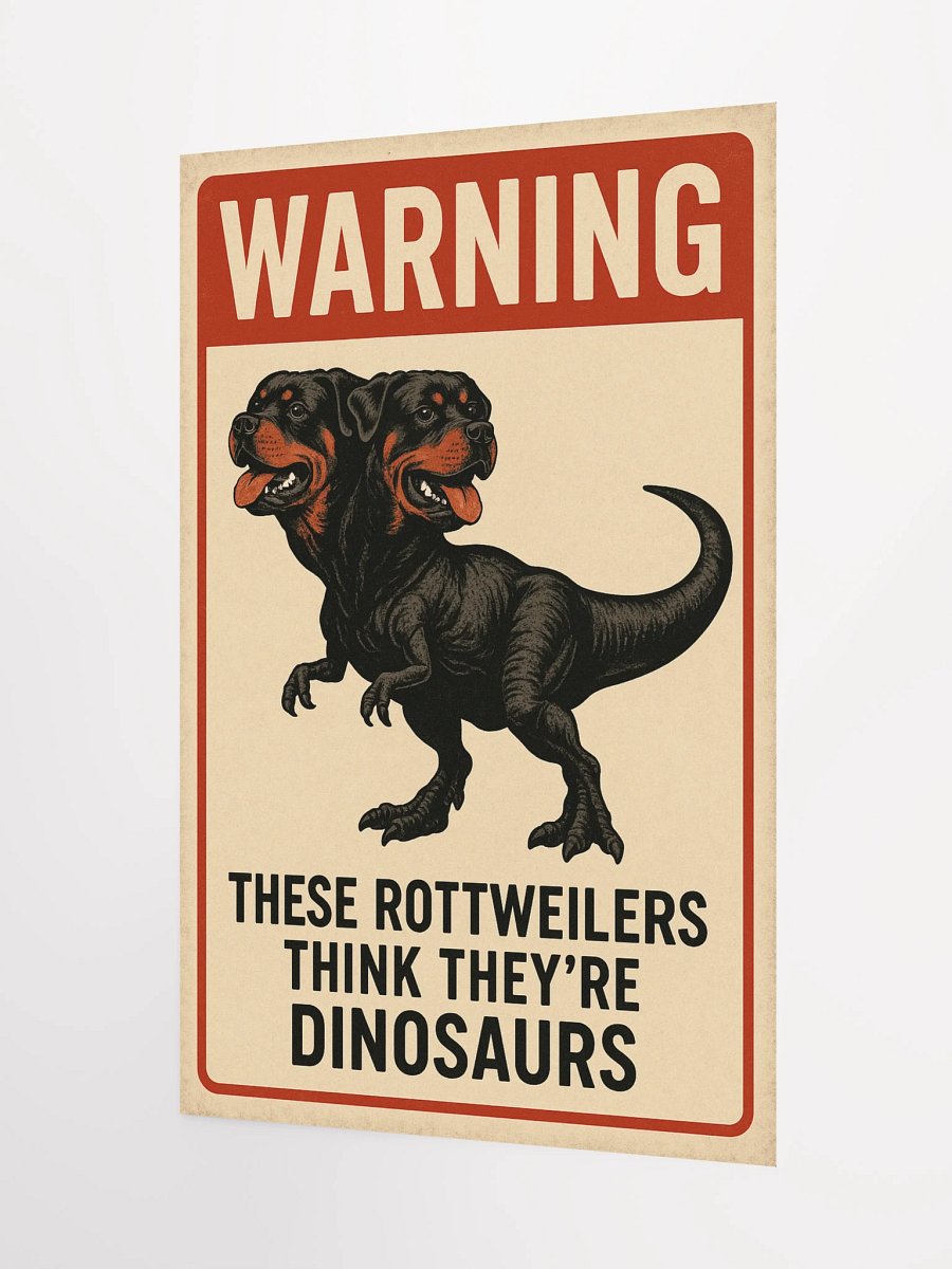 Warning: These Rottweilers Think They’re Dinosaurs Poster Print product image (8)