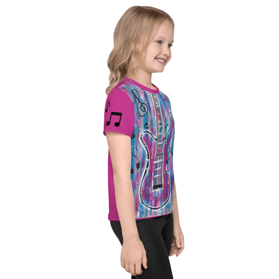 My Guitar (art by Dina R.) acrylic painting - Kids Crew Neck T-Shirt product image (4)