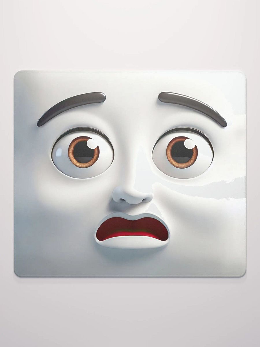 Worried Cartoon Face Premium Mouse Pad: Make Work More Playful! product image (2)